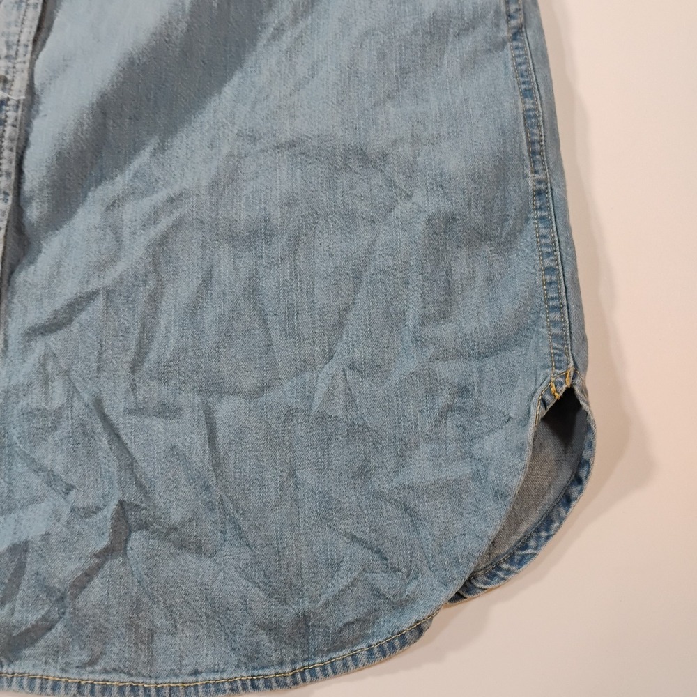 Lauren Ralph Lauren Women's Size 6 Denim Blue Shirt Dress Pearl Buttons Pocket - Picture 10 of 16